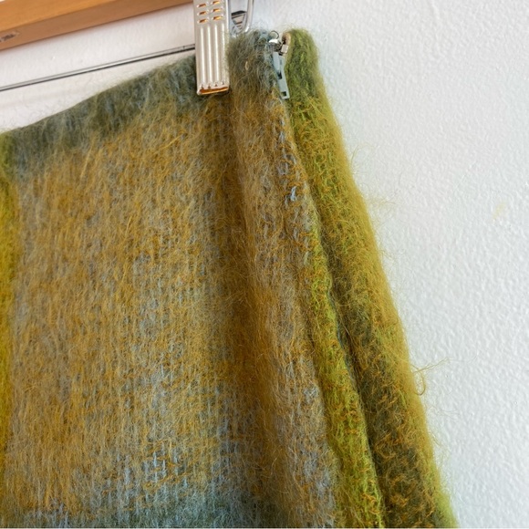 Vintage Mohair Maxi Skirt Woven Wool Mills Brothers Halifax 1960s 1970s Plaid - Picture 4 of 8